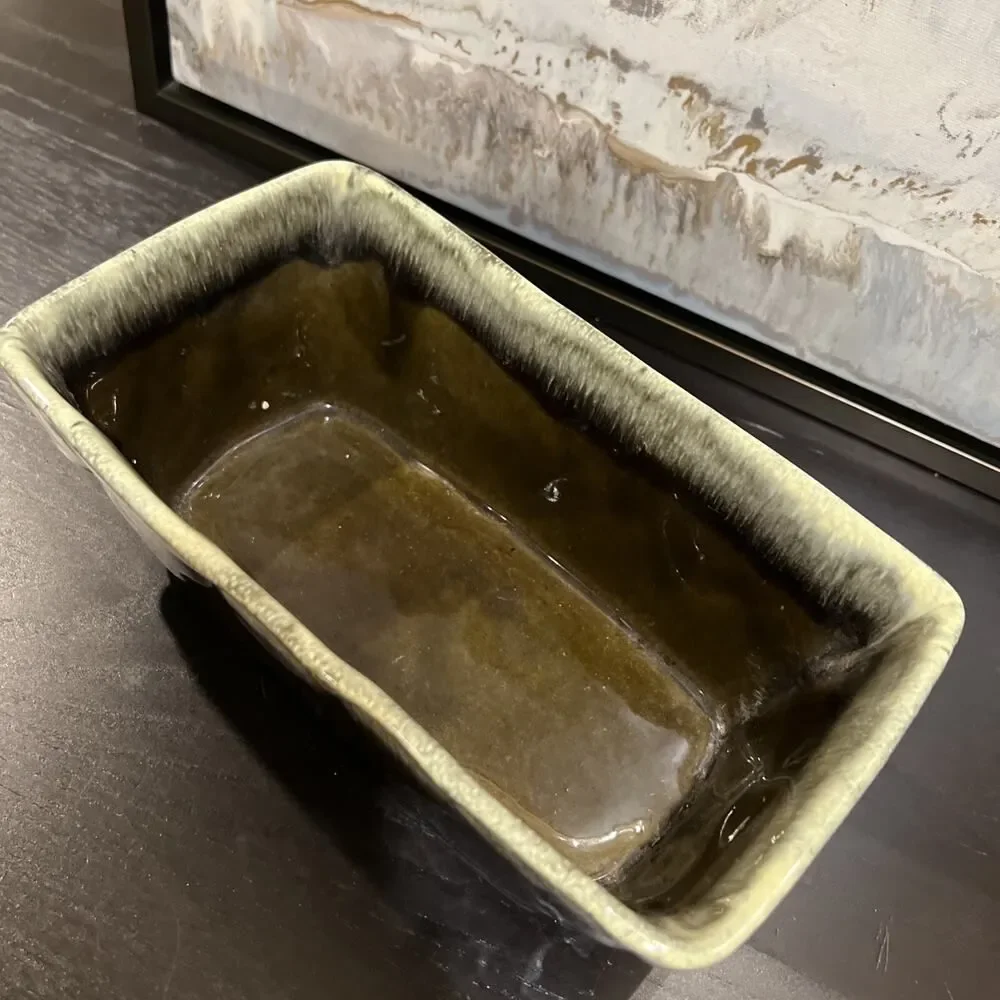 Vintage HULL USA Drip Glaze Pottery Planter F18 Rectangular with Grapes